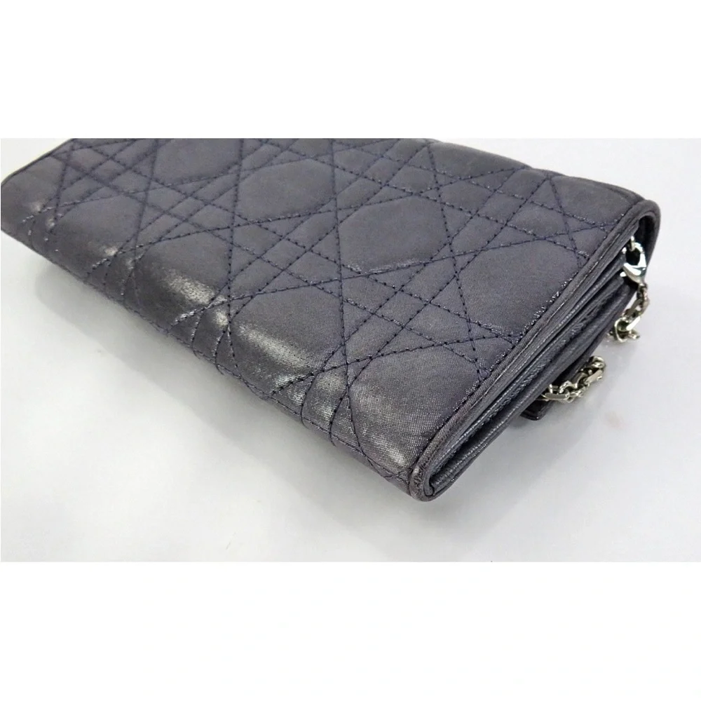 Dior Elegant Purple Quilted Wallet